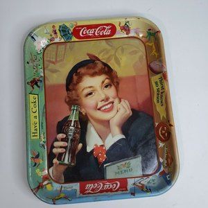 Vintage 1950s Coca Cola Tray Thirst Has No Season Menu Girl Original Ginger